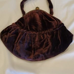 Vintage Brown Velvet Bag with fantastic detail!